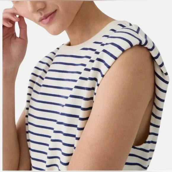 J.Crew Structured muscle T-shirt in stripe mariner cotton (navy/ivory) - Picture 2 of 3